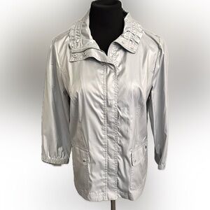 New, Chico’s Zenergy 3/4 SL Gray Metallic Jacket, Size 1